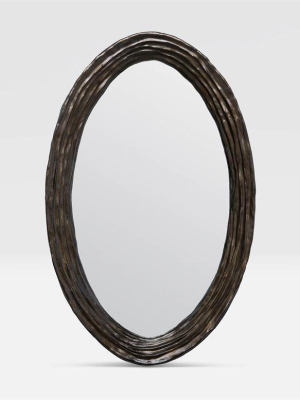 Hetty Oval Mirror Rustic Bronze Resin