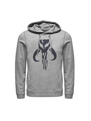 Men's Star Wars The Mandalorian Mythosaur Skull Logo Pull Over Hoodie