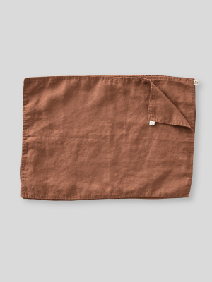 100% Linen Placemat Set In Toffee