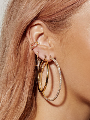 Pave Hex Ear Cuff - Gold (ships Late July)