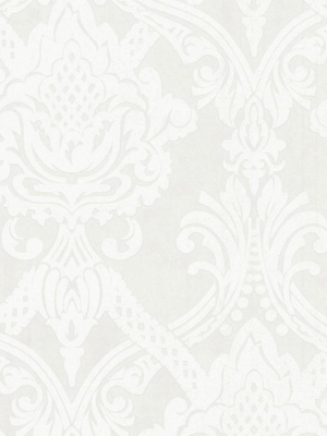 Damask Floral Wallpaper In Ivory And Metallic Design By Bd Wall