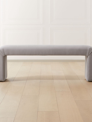 Parisi Grey Velvet Bench