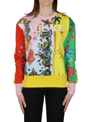 Versace Logo Graphic Print Sweatshirt