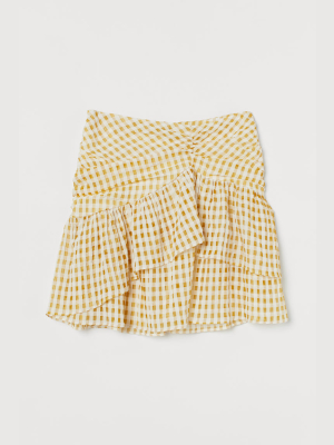 Draped Flounced Skirt