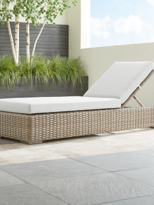 Cayman Outdoor Chaise Lounge With White Sand Sunbrella ® Cushion