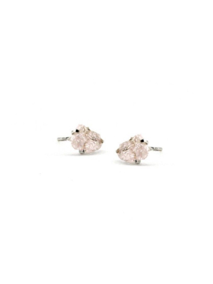 Raw Morganite Studs