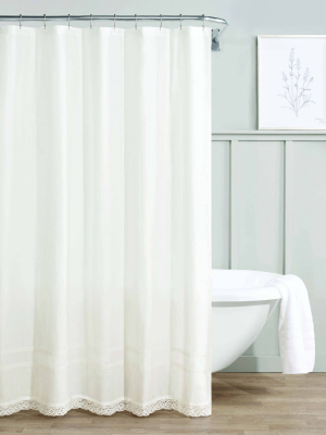 Annabella Shower Curtain White - Laura Ashley