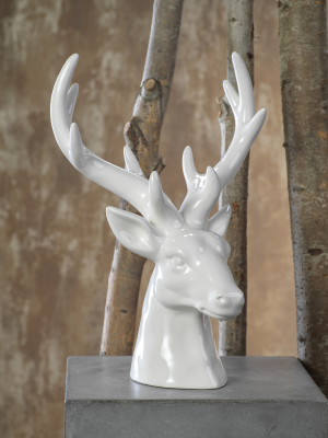 Ceramic Stagg Head - White