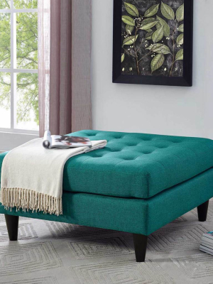 Era Upholstered Fabric Ottoman Teal