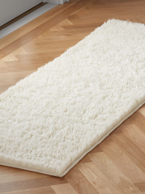 Flokati Ivory Wool Runner 2.5'x8'