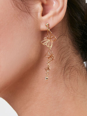 Tiered Butterfly Drop Earrings