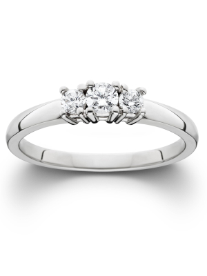 Pompeii3 1/4ct White Gold Three Stone Diamond Engagement Ring