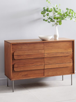 Gemini 6-drawer Dresser - Walnut