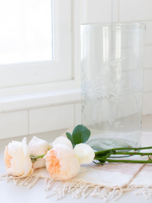 Etched Glass Vase - Large