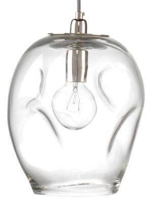 Jamie Young Dimpled Glass Pendant, Large In Clear Glass