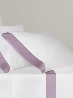 Lilac Purple Border Sheet Set  (fitted, Flat, & Pillow Cases)