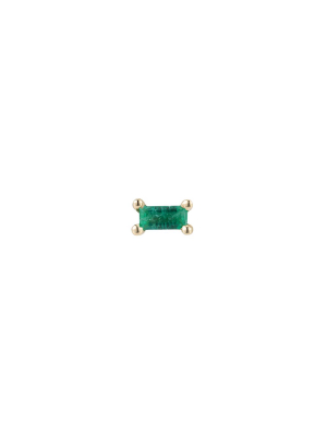 Baguette Stud - Emerald