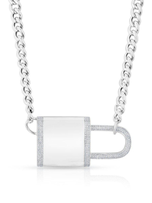 14kt White Gold Diamond Luxe Lovelock Necklace