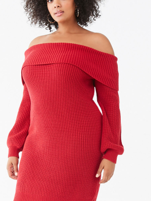 Plus Size Mini Sweater Dress