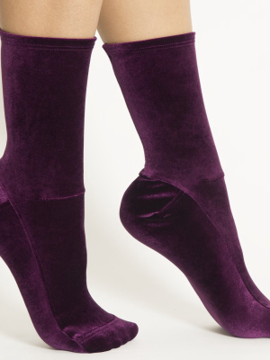 Darner Purple Velvet Socks