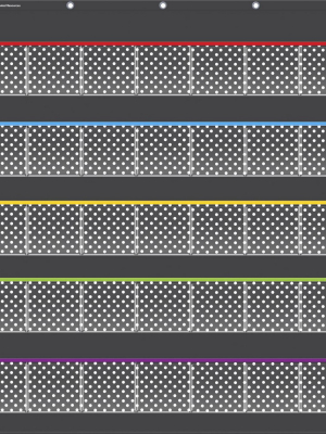Teacher Created Resources 35 Pocket Polka Dots Storage Chart, Black