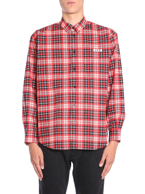 Msgm Check Logo Shirt