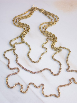 Vintage Gold Multi-strand Layering Chain Statement Necklace
