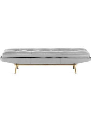 Interlude Home Klaus Bench - Distressed Glazed Grey - Antique Brass