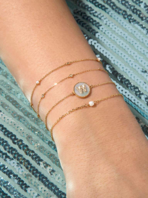 Moonlight Pavé Initial Bracelet