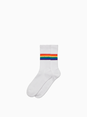 Pride Logo Stripe Crew Socks