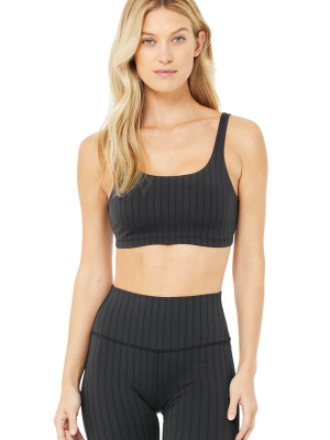 Pinstripe Bra - Anthracite/black