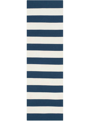 Montauk Stripe Navy/ivory Runner Rug