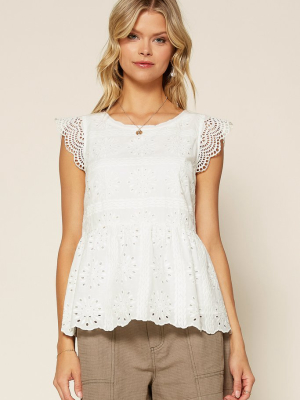 Linda Eyelet Lace Top