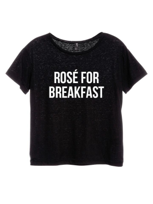 Rosé For Breakfast [distressed Women's 'baby Tee']