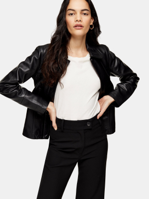 Black Leather Fitted Jacket