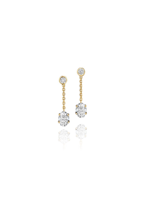 Diamond 2-drop Earrings