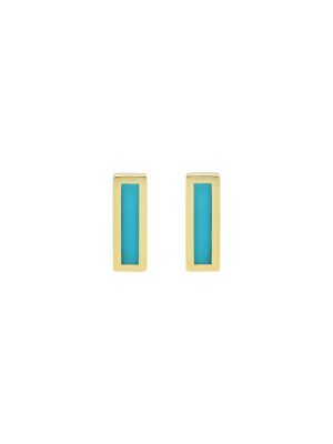 Inlay Bar Studs - Turquoise