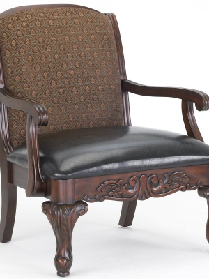 Liza Traditional Stye Arm Chair In Brown - Comfort Pointe