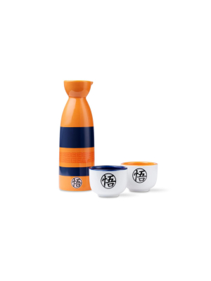 Just Funky Dragon Ball Z 3 Piece Heavy Duty Ceramic Drinkware Sake Set For Hot/cold Drinks