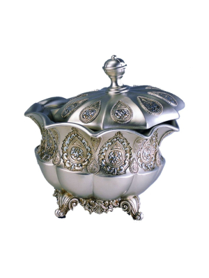 Ok Lighting Silver Paisley Decorative Box