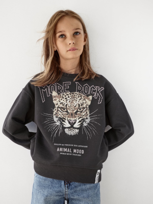 Tiger Appliqué Sweatshirt