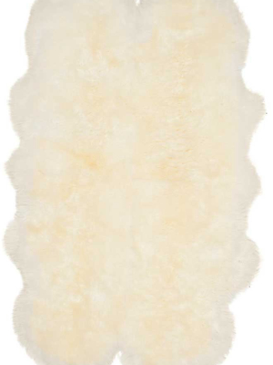 Sheepskin Pelt White Area Rug