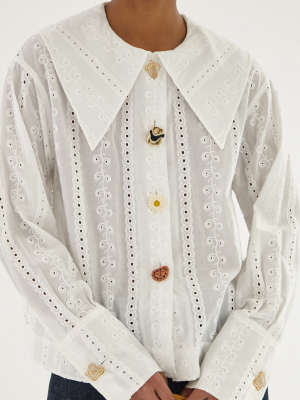 Elliot Oversized Button-detailed Cotton Broderie Anglaise Shirt