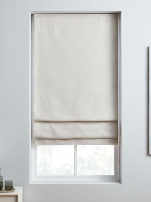 Crossweave Cordless Roman Shades & Blackout Lining - Natural Canvas