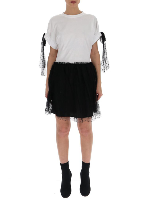 Red Valentino Contrast Tulle T-shirt Dress