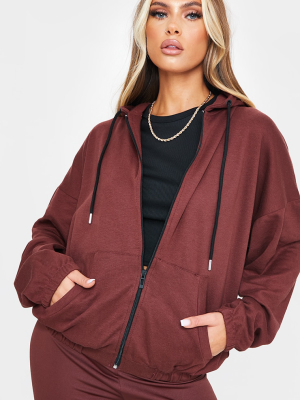 Chocolate Oversized Pocket Washed Hoodie