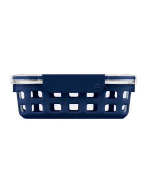 Ello 3.4 Cup Glass Food Container - Navy