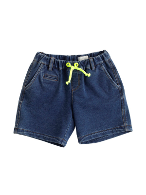 Fluo Tie Denim Shorts