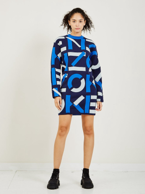 Intarsia Logo Dress