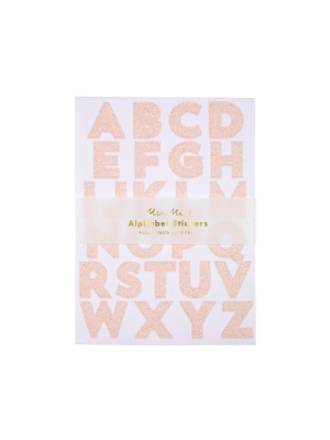 Pink Glitter Alphabet Sticker Sheets (x 10 Sheets)